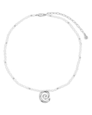 Aura Swirl Cultured Freshwater Pearl Choker Necklace, 16"-19"