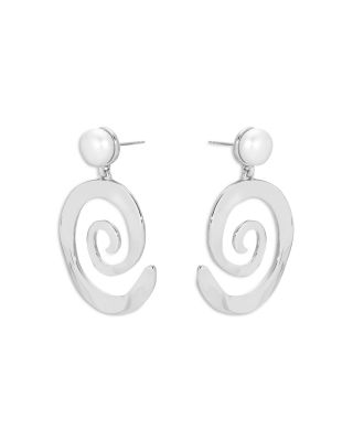 Aura Swirl Cultured Freshwater Pearl Drop Earrings