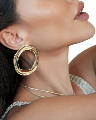 Open Circle Drop Earrings