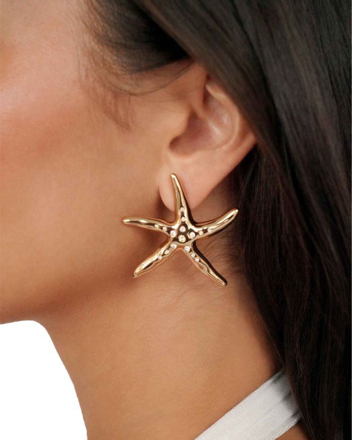 Pavé Starfish Luxe Statement Stud Earrings