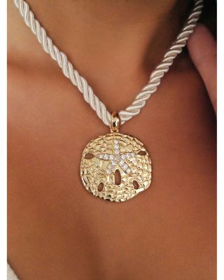 Sand Dollar Pendant Necklace, 32"