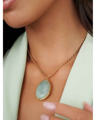 Amazonite Pendant Necklace, 15.75"-19.5"