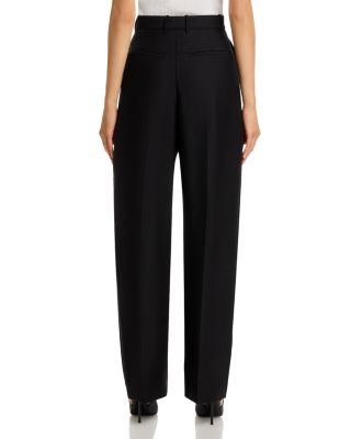 Pleat Front Straight Leg Pants