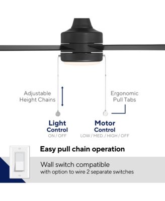  Limited Fans Quade 52in Selectable 2700-3000-4000-5000K LED Indoor or Outdoor Pull Chain Ceiling Fan
