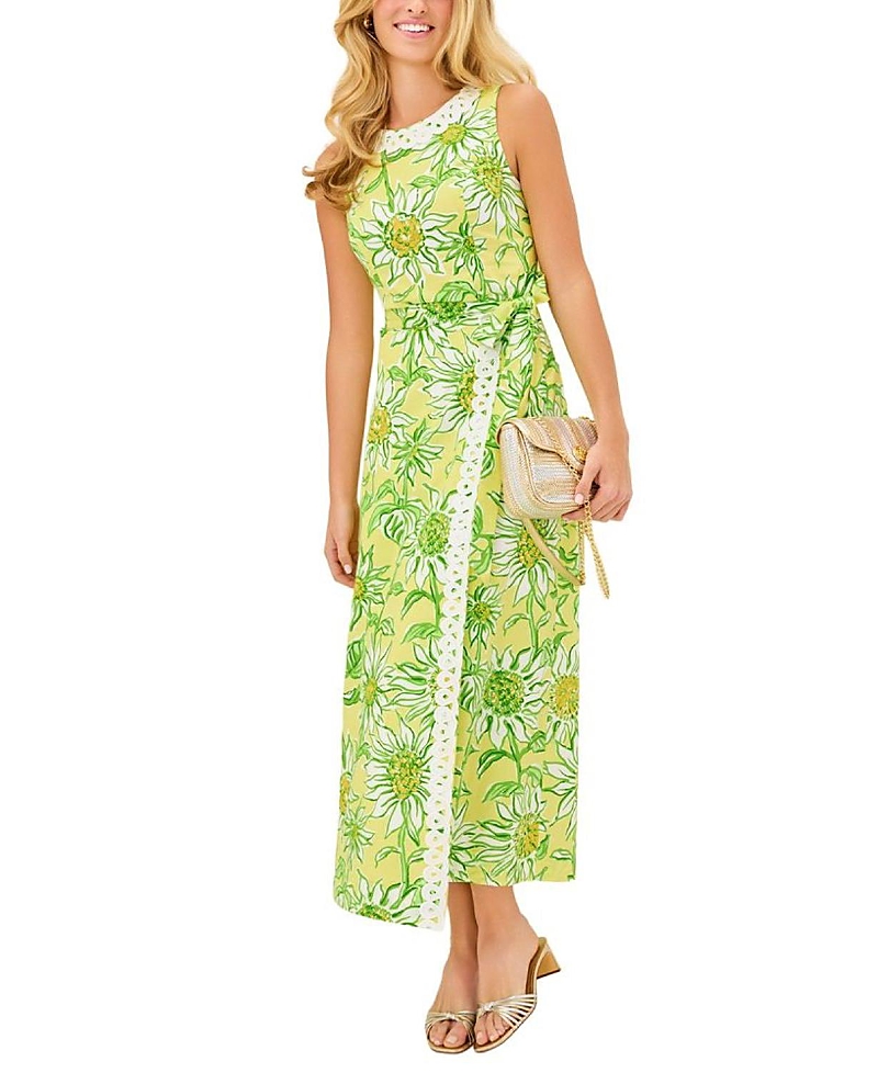 Lilly Pulitzer Fresia Stretch Maxi Shift Dress In Green