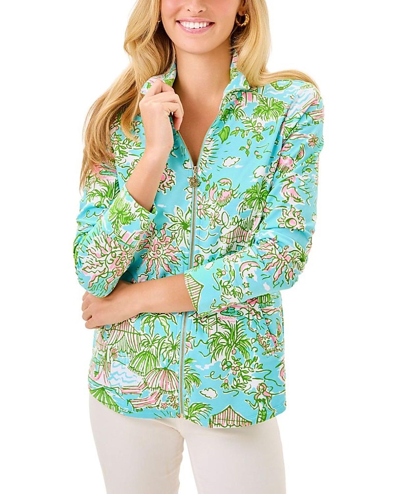 Lilly Pulitzer Upf 50+ Leona Zip-up Jacket In Blue