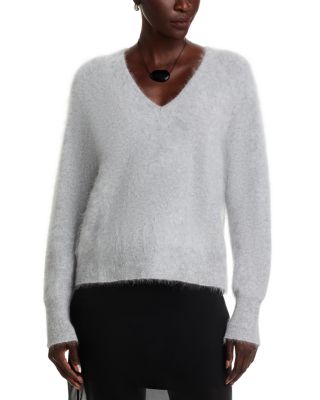100% Cashmere Brushed V Neck Sweater - Exclusive