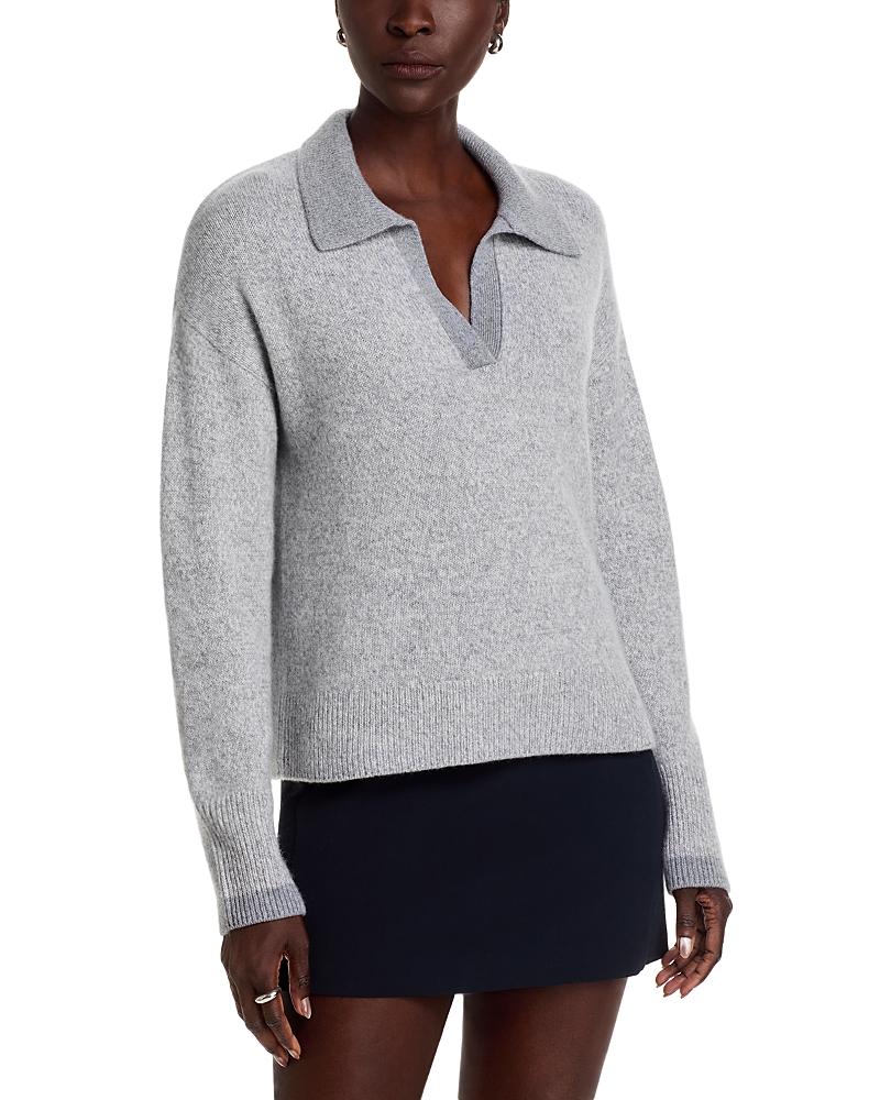 C By Bloomingdale's Cashmere Polo Neck Long Sleeve Pullover - Exclusive In Gray