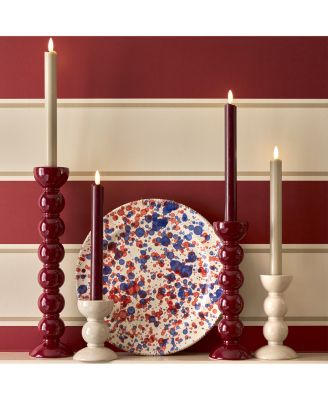 Lacquered Bobbin-Shaped Candlestick, Medium