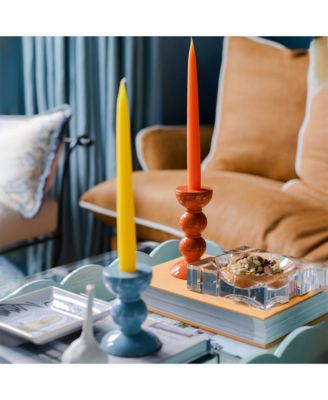 Lacquered Bobbin-Shaped Candlestick, Medium