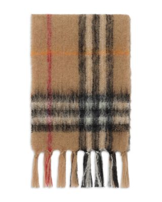 Check Mohair & Wool Blend Scarf