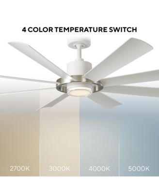 Fans Aura 60in Selectable 2700-3000-4000-5000K LED Indoor or Outdoor Smart Home Ceiling Fan