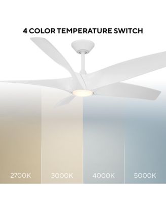  Fans Zephyr 62in Selectable 2700-3000-4000-5000K LED Indoor or Outdoor Smart Home Ceiling Fan