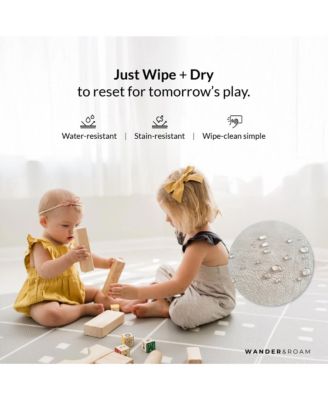  Reversible Baby PlayMat - Dash + Diamond Design - Soft, Non-Toxic Foam - Waterproof, Easy to Clean