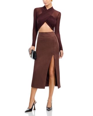 Dante Faux Suede Midi Dress