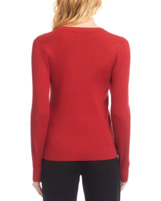 V Neck Ribbed Sweater