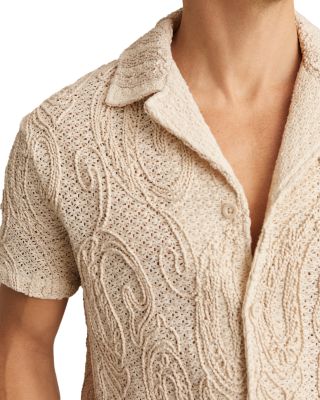 Finn Embroidered Crochet Camp Sweater