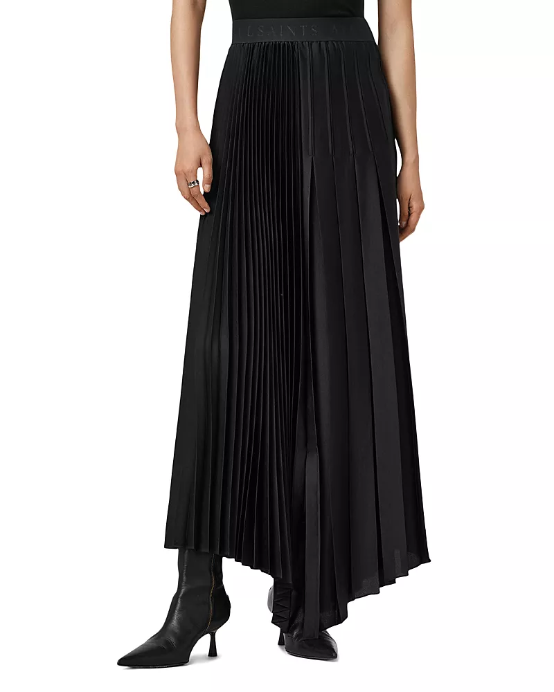 Allsaints Jax Pleated Maxi Skirt