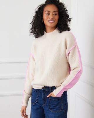 Colorblocked Mock Neck Sweater