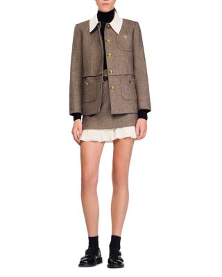 Frill Hem Belted Mini Skirt