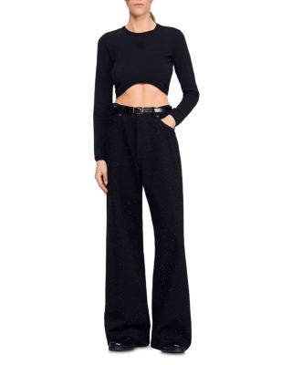 Cropped Embroidered Tee