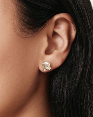 Baguette Cubic Zirconia Stud Earrings