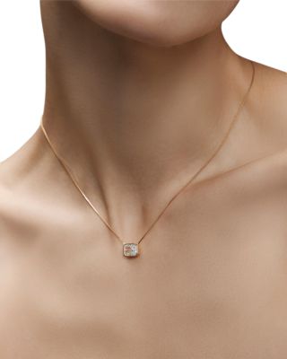 Emerald Baguette Cubic Zirconia Necklace, 16&amp;quot;-18&amp;quot;