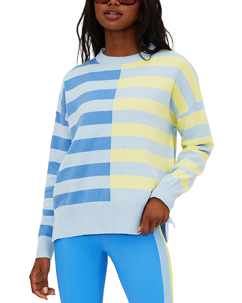 Beach Riot Callie Marina Stripe Mix Sweater In Blue