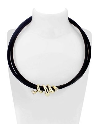 Black Areo Punk Necklace, 17"-19" - Exclusive