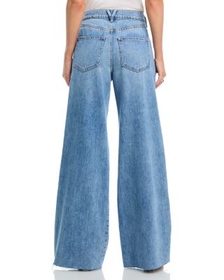 Kasey Mid Rise Wide Leg Jeans in Bright Lakeshore