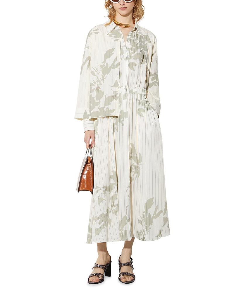 Max & Co . Cream Button Front Dress In Gray