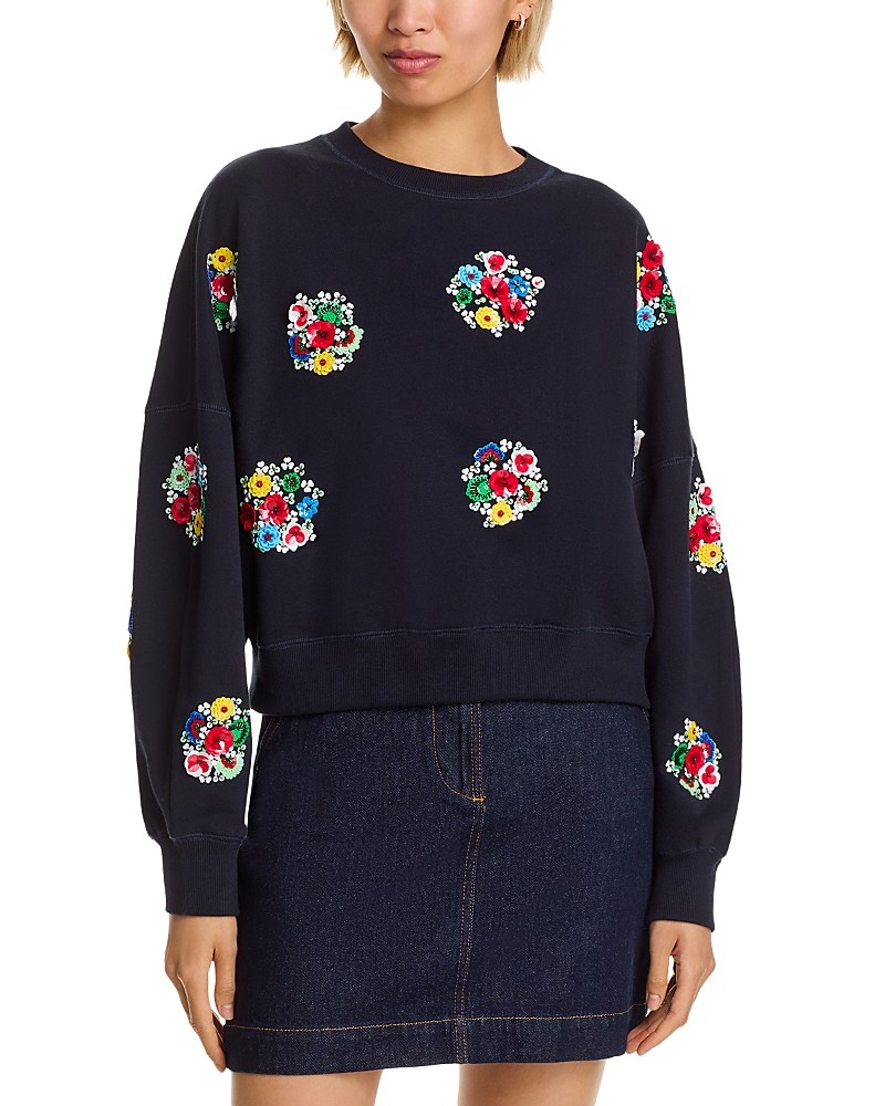 Essentiel Antwerp Itro Embroidered Sweatshirt In Blue