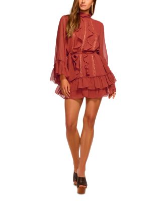 Claudia Ruffle Tie Waist Mini Dress