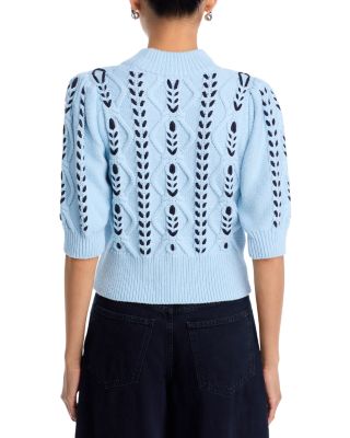 Addy Contrast Diamond Knit Sweater