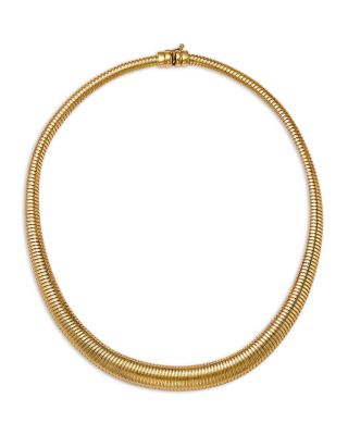 Graduated Tubogas Necklace in 14K Yellow Gold, 17"