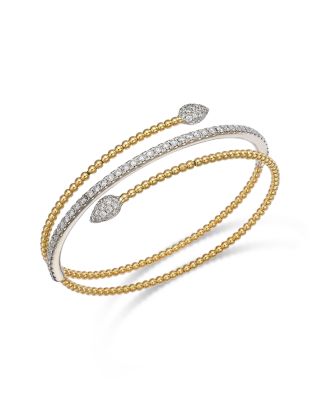 Diamond Bypass Bracelet in 14K Two Tone Gold, 1.8 tcw