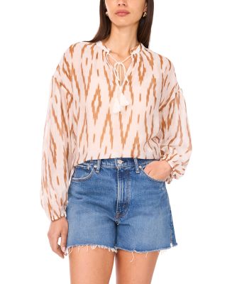 VINCE CAMUTO - Tasseled Tie Neck Top