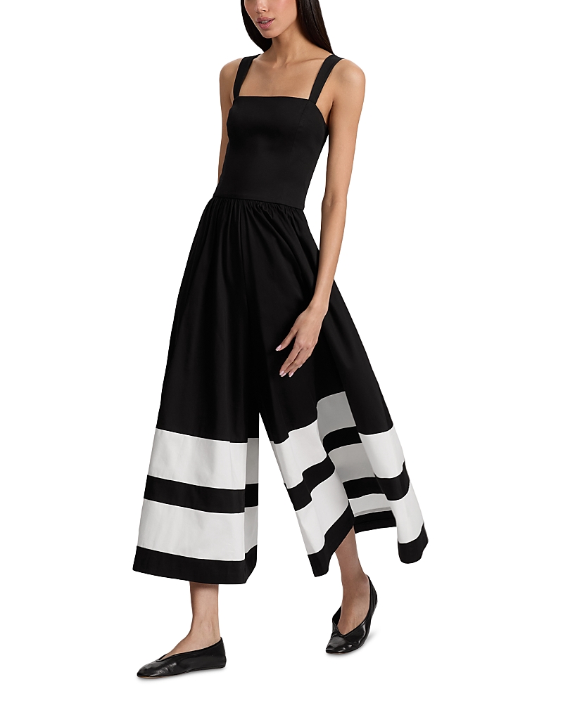 Alice And Olivia Belden Colorblock Jumpsuit In Black