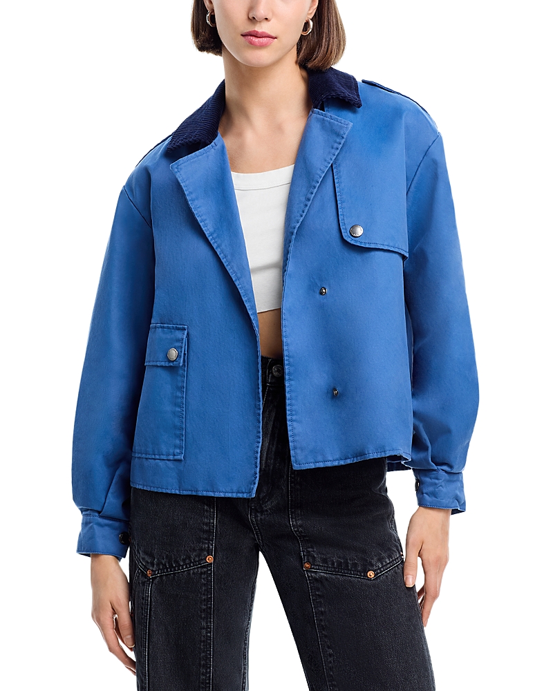 Steve Madden Luisa Trench Jacket In Blue
