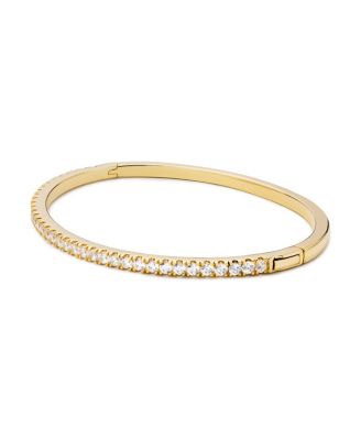 Brass and Cubic Zirconia Juliette Gold Bangle Bracelet
