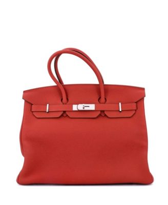 Pre-Owned HERMÈS - Birkin 35 Handbag Red Epsom with Gold Hardware