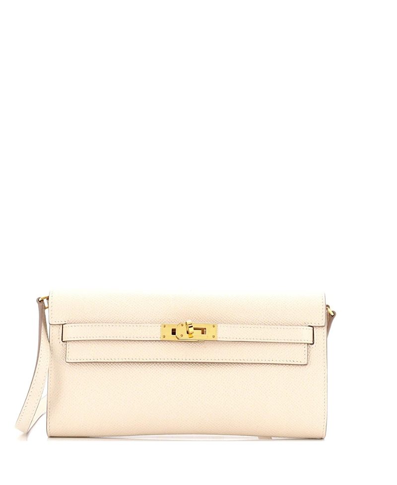 Pre-owned Pre-owned Hermes Hermes Kelly To Go Wallet Epsom In Neutral