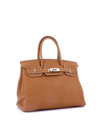 Birkin 30 Handbag Brown Togo with Palladium Hardware