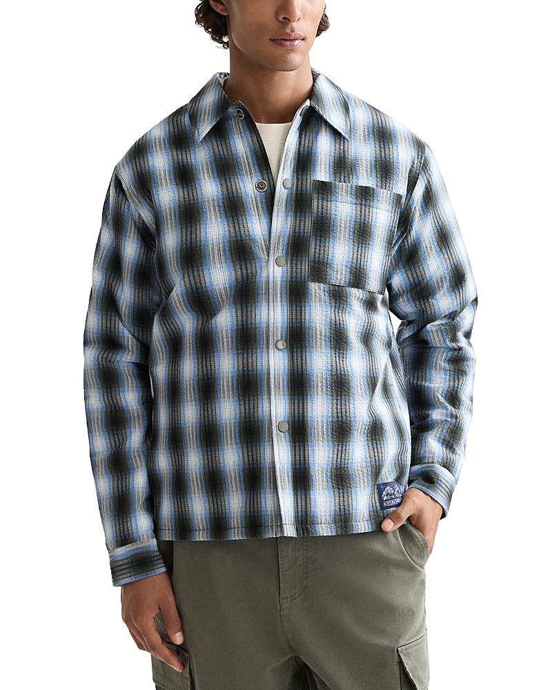 Scotch & Soda Shadow Check Overshirt In Black