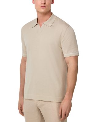 Cotton Crepe Knit Polo Shirt