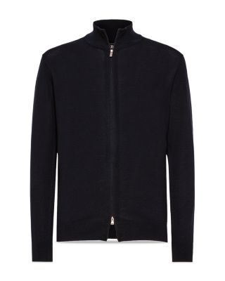 Merino Wool Zip Front Sweatshirt