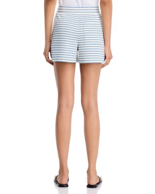 Veronica Beard Hovey Striped Short Sleeve Tee & Brighton Stripe Shorts
