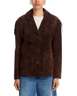 Faux Suede Fringe Jacket 