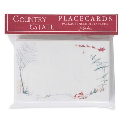 Country Estate Winter Frolic Place Cards, Evergreen, Set of 12