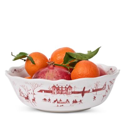 Country Estate Winter Frolic 11&#39;&#39; Serving Bowl, Ruby